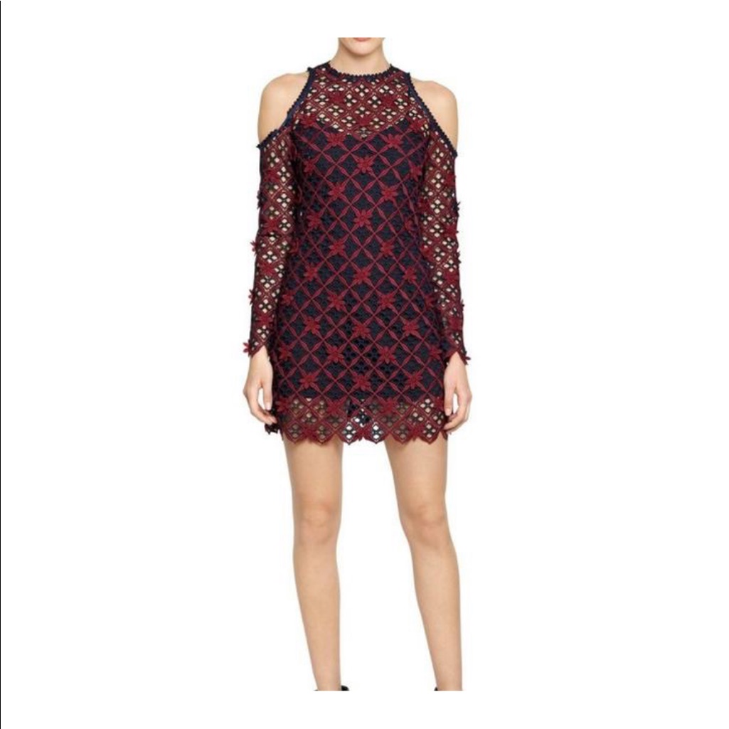 Self Portrait Floral Grid Dress